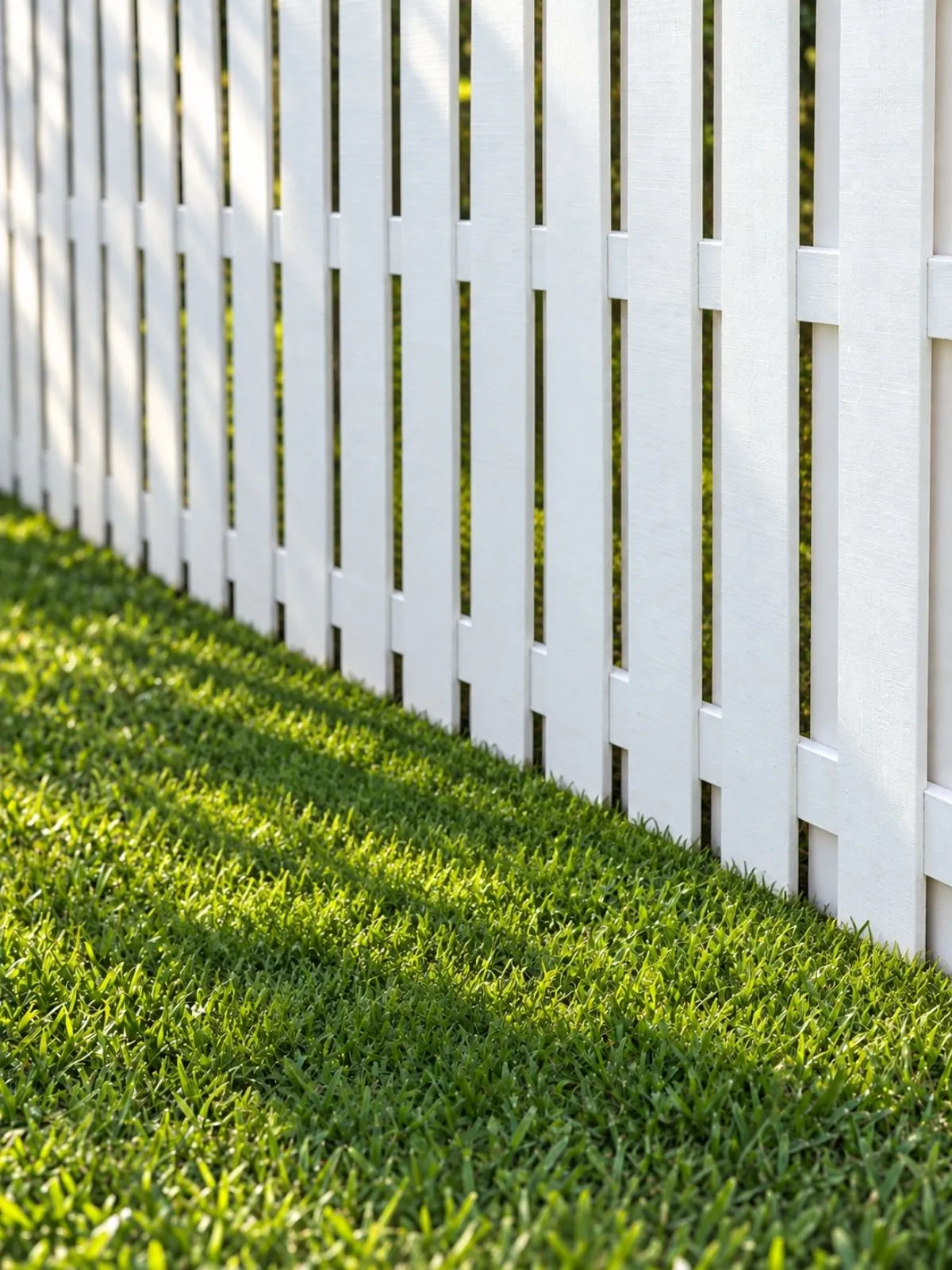 The same fence with a clean, fresh white finish